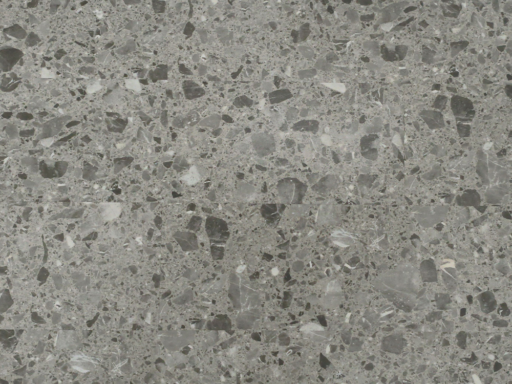 SPC-WG Cloch Féach Tíleanna Meán Liath Terrazzo 9×36
